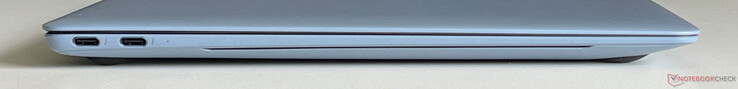Links: 2x USB-C 4.0 met Thunderbolt 4 (40 Gbit/s, DisplayPort, Power Delivery)