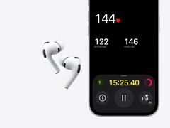 Een afbeelding van de Apple AirPods Pro 3 naast een iPhone