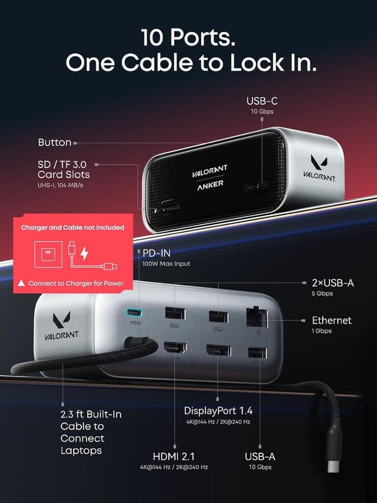De Anker Nano 10-in-1 USB-C-hub Valorant Limited Edition