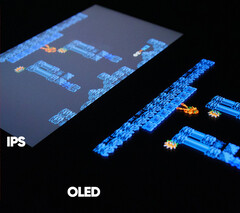 Een close-up van de Switch Lite met IPS- en OLED-schermen. (Afbeeldingsbron: @TakiUdon_)