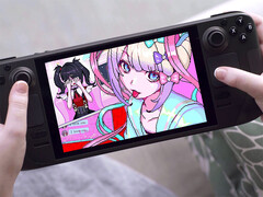 De bundel Vibrant Visual Novels verloopt op 05 februari. Afgebeeld: Steam Deck met een screenshot van Needy Streamer Overload op het scherm. (Afbeeldingsbron: Valve)