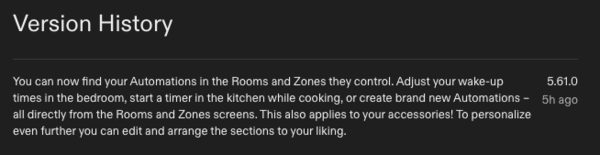 De releaseopmerkingen voor Philips Hue app versie 5.61
