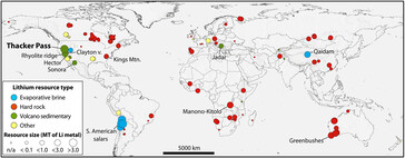 De wereldwijde lithiumafzettingenkaart toont het belang van de Thacker Pass ontdekking
