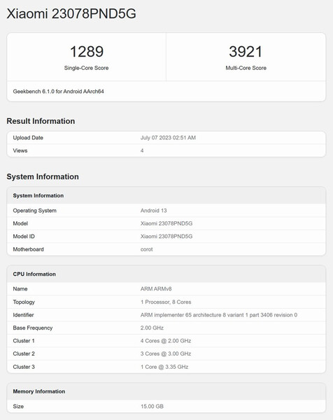 (Afbeeldingsbron: Geekbench)