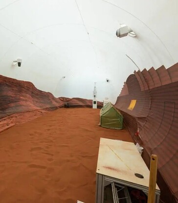 CHAPEA is een habitat van 1.700 sq. ft. die gemaakt is om op het oppervlak van Mars te lijken. (Bron: NASA)