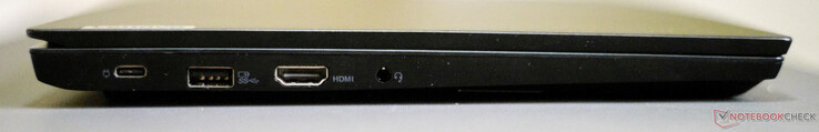 Links: USB-C 3.2 Gen 1 (incl. DisplayPort 1.2 + opladen), USB-A 3.2 Gen 1, HDMI 1.4b, aansluiting