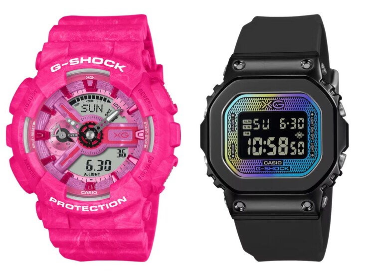 De Casio G-Shock GMA-S110XG-4A (links) en GM-S5600XG-1 (rechts)
