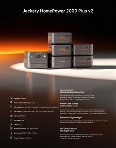 De specificaties van de HomePower 2000 Plus v2