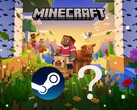 Minecraft banner getoond met Steam logo