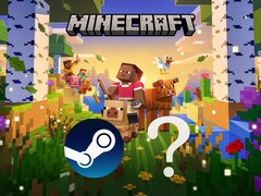 Minecraft banner getoond met Steam logo