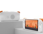 Mangmi AIR X handheld in wit en oranje met display en luidspreker achteraan. (Afbeeldingsbron: Mangmi)