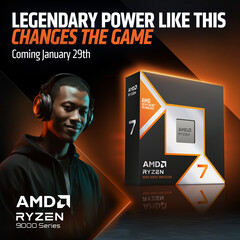 Een promotieposter van de AMD Ryzen 7 9850X3D (bron: AMD)