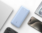 Anker's Power Bank (20K, 87W, Ingebouwde USB-C Kabel) in Misty Blue