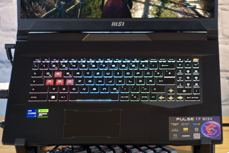 Toetsenbord en touchpad van de MSI Pulse 17