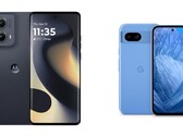 De Motorola Edge 2024 is alleen verkrijgbaar in zwart, terwijl de Pixel 8a verkrijgbaar is in vier kleuren, waaronder Bay (blauw). (Afbeeldingsbron: Motorola, Google - bewerkt).