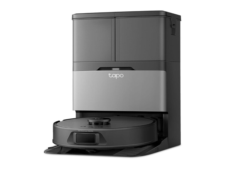 De TP-Link Tapo RV50 Pro Omni robotstofzuiger en -mop bij zijn dockingstation. (Afbeeldingsbron: TP-Link)