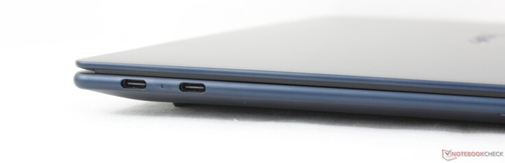 Links: 2x USB-C 4.0 met DisplayPort 1.4 + Power Delivery