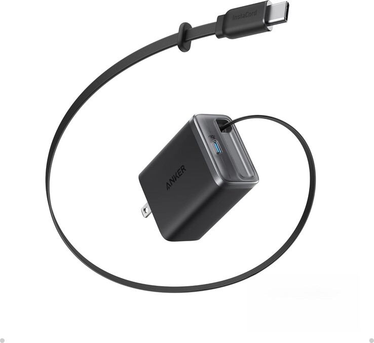 De Anker Nano-oplader (35 W, ingebouwde intrekbare USB-C-kabel). (Afbeeldingsbron: Anker)