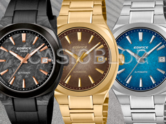 Van links naar rechts afgebeeld: Casio EFK-200XPB-1A, EFK-200DG-5A en EFK-200D-2A.