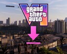 Banner voor de bestandsgrootte van GTA 6 met downloadpictogram weergegeven