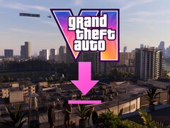 Banner voor de bestandsgrootte van GTA 6 met downloadpictogram weergegeven