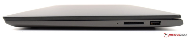 Rechts: SD-kaartlezer, USB Type-A 3.0