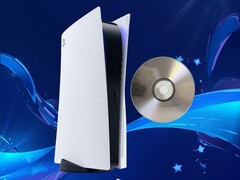 PS5-console afgebeeld met een fysieke gameschijf