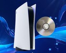 PS5-console afgebeeld met een fysieke gameschijf