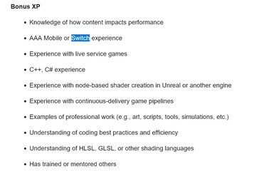 Call of Duty-vacature van Sledgehammer Games met verwijzing naar Switch (Afbeelding bron: screenshot, Activision Careers)
