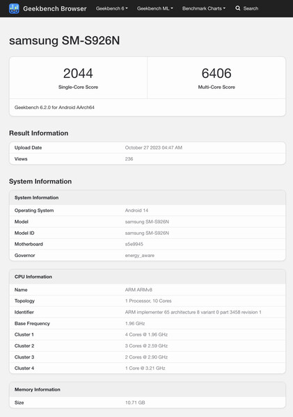 (Afbeeldingsbron: Geekbench)