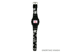 Het nieuwe Casio G-Shock horloge (foto) heeft een speels zwart-wit ontwerp dat geïnspireerd is op het iconische &quot;Reach Out&quot; kunstwerk van Noritake. (Afbeelding bron: @kinashiten op X/Twitter)