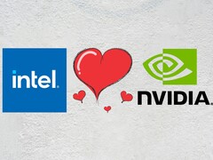 Toekomstige Intel desktop- en mobiele processors zouden Arc iGPU's volledig kunnen schrappen ten gunste van Nvidia-oplossingen. (Afbeeldingsbron: Intel, Nvidia, Unsplash, Pixabay)