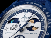 Het nieuwe Mission to Earthphase - Moonshine Gold horloge (afbeelding) heeft een maanfase-indicator op de subdial van 2 uur en een aardefase-indicator op 10 uur. (Afbeeldingsbron: Swatch)