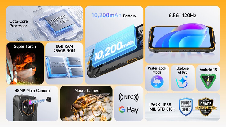 NFC is beschikbaar, maar geen 5G. (Afbeeldingsbron: Ulefone)