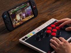 Een 8BitDo Arcade-controller aangesloten op een Nintendo Switch 2. (Afbeelding bron: 8BitDo)