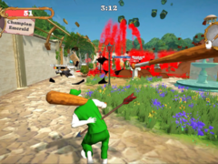 In A Gentlemen&#039;s Dispute kunnen spelers zowel wapens als omgevingsgevaren gebruiken om elkaar te verslaan. Afgebeeld - een ingame screenshot. (Afbeeldingsbron: Steam)