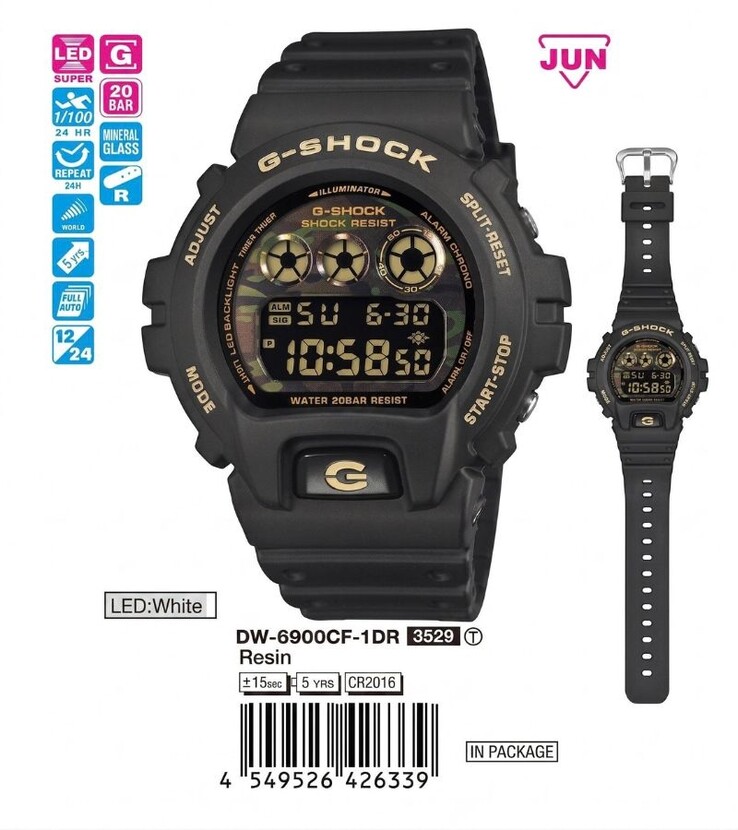 Het Casio G-Shock DW-6900CF-1 horloge