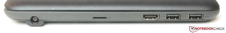 Links: power, geheugenkaartlezer (micro-SD), HDMI, 2x USB 3.1 Gen 1 (Type-A)