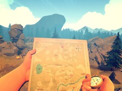 Een afbeelding van een kaart in Firewatch, nu met 80% korting op Steam.