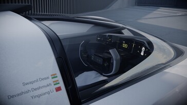 De namen van de drie winnaars van de ontwerpwedstrijd staan op de zijkant van de cabine van het voertuig. (Afbeelding bron: Polestar)