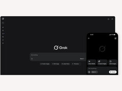 Een promotieafbeelding voor xAI&#039;s Grok die de chatbotinterface op desktop en mobiel laat zien. (Afbeelding Bron: xAI)