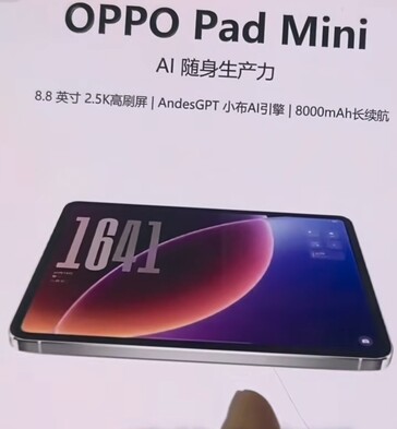Oppo Pad Mini batterijformaat.