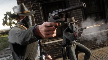 Een afbeelding van Arthur Morgan en Lenny Summers in Red Dead Redemption 2.