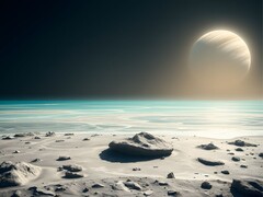 Een afbeelding van een oceaan en een planeet in de ruimte. (Afbeeldingsbron: Kyraxys - Pixabay)