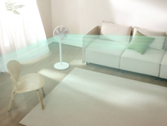 De nieuwe Xiaomi Mijia Smart Floor Fan kan worden gevoed door een powerbank. (Afbeeldingsbron: Xiaomi)