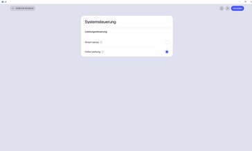 "Systeemregeling": prestatiemodi