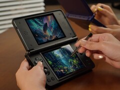 De Anbernic RG DS Plus beschikt over een geïntegreerde stylus.