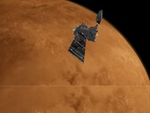Artist's impression van de ExoMars 2016 Trace Gas Orbiter op Mars