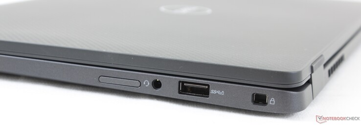 Rechterkant: MicroSIM slot (optioneel), 3.5 mm gecombineerde audiopoort, USB 3.2 Gen. 1 Type-A, Wedge Lock