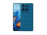 De Motorola Edge 60 Fusion in Pantone Mykonos Blue is de vierde kleuroptie waarin de telefoon gekocht kan worden. (Afbeeldingsbron: Motorola)